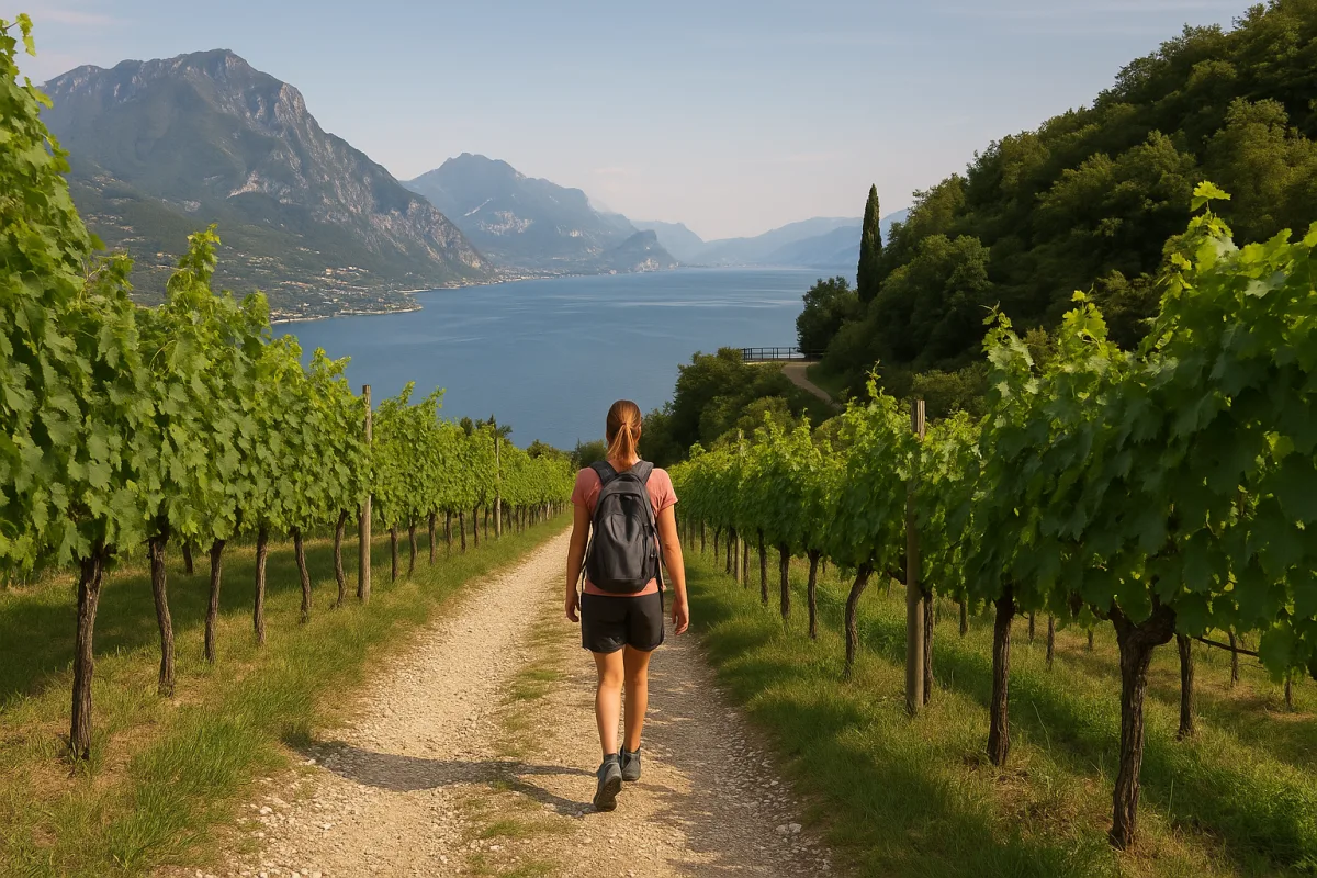 Passeggiate tra i vigneti del Lago di Garda bresciano: il tratto poco conosciuto che porta a una terrazza panoramica