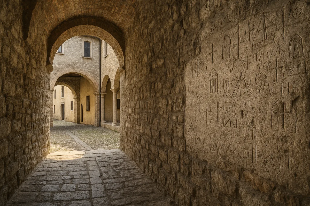 Dove si trovano i graffiti storici più antichi di Brescia? Il passaggio segreto tra due cortili medievali